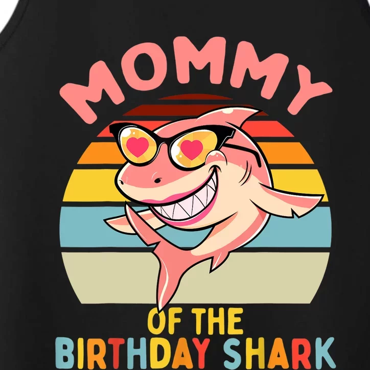 Mommy of the Shark Birthday Mom Matching Family Performance Tank