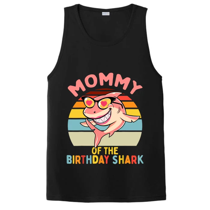 Mommy of the Shark Birthday Mom Matching Family Performance Tank