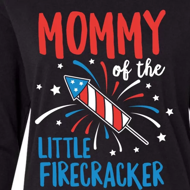 Mommy Of The Little Firecracker Pregnancy Announcet Gift Womens Cotton Relaxed Long Sleeve T-Shirt