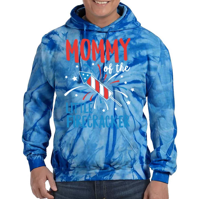 Mommy Of The Little Firecracker Pregnancy Announcet Gift Tie Dye Hoodie