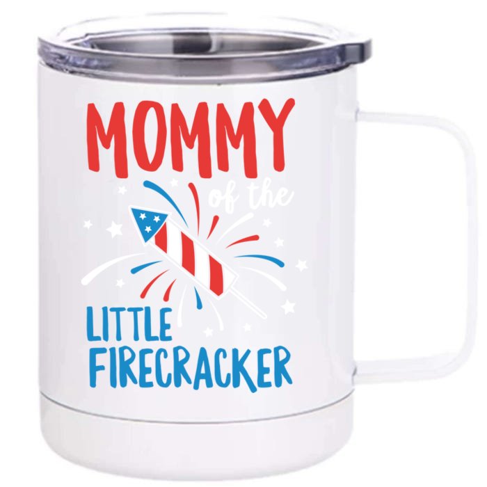 Mommy Of The Little Firecracker Pregnancy Announcet Gift Front & Back 12oz Stainless Steel Tumbler Cup