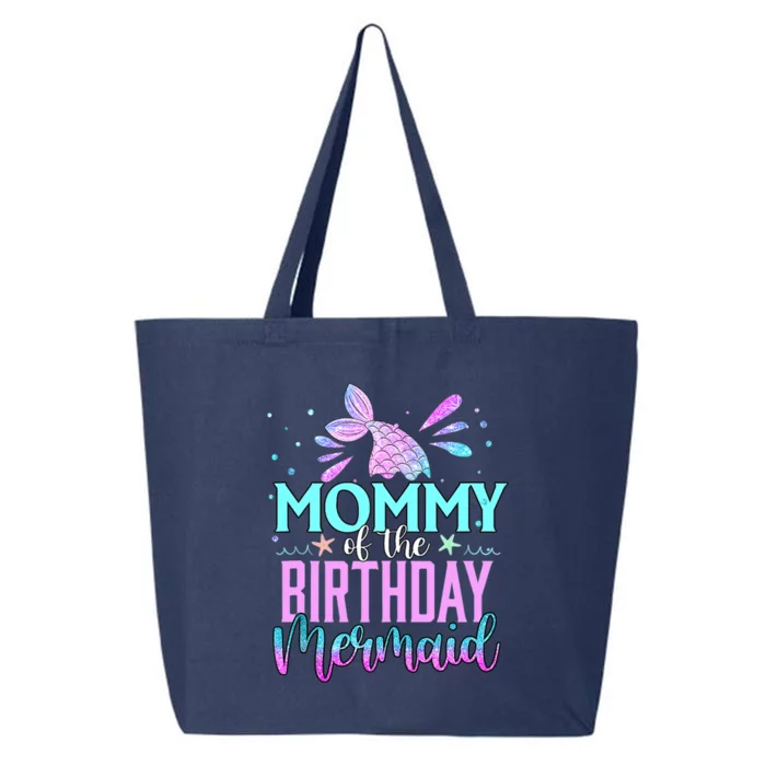 Mommy Of The Birthday Mermaid Funny Matching Family Party 25L Jumbo Tote