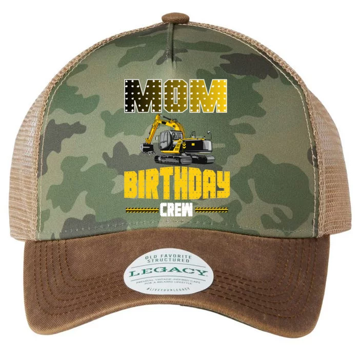 Mom Of The Birthday Crew Party Excavator Legacy Tie Dye Trucker Hat