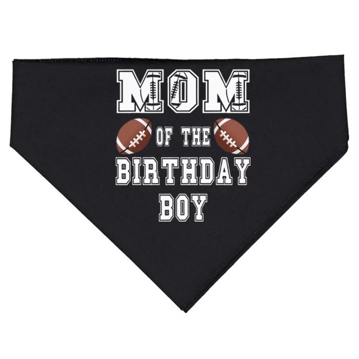 Mom Of The Birthday Boy Football Lover Family Birthday USA-Made Doggie Bandana