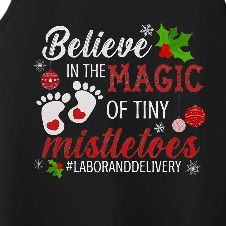 Magic of Tiny Mistletoes Labor And Delivery Christmas Performance Tank