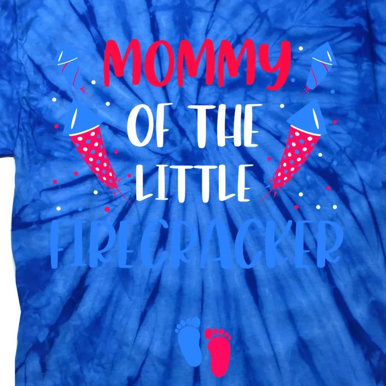 Mommy Of The Little Firecracker 4th Of July Pregnancy Gift Tie-Dye T-Shirt