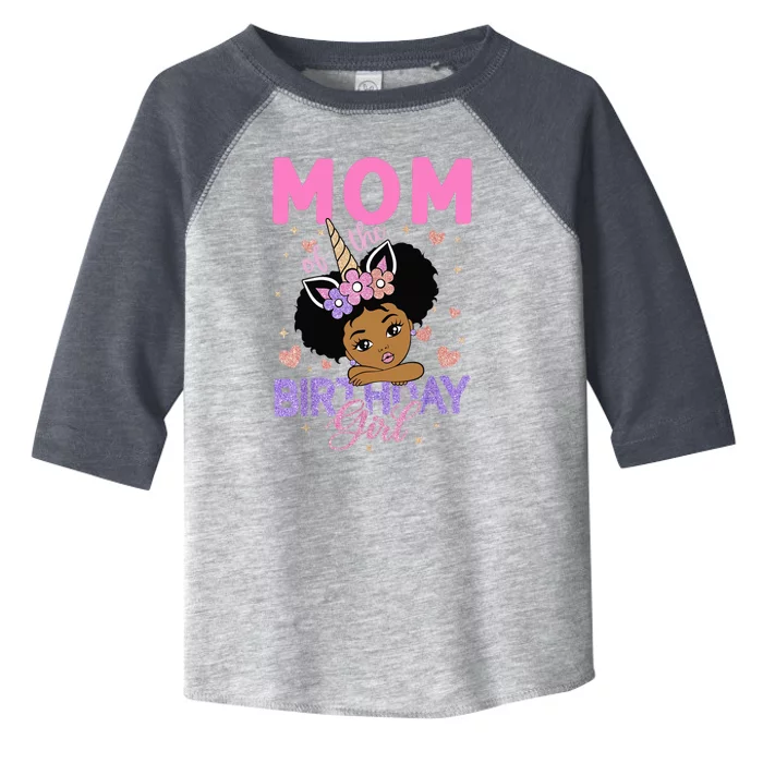 Mom Of The Birthday Girl Melanin Afro Unicorn 1st Family Toddler Fine Jersey T-Shirt