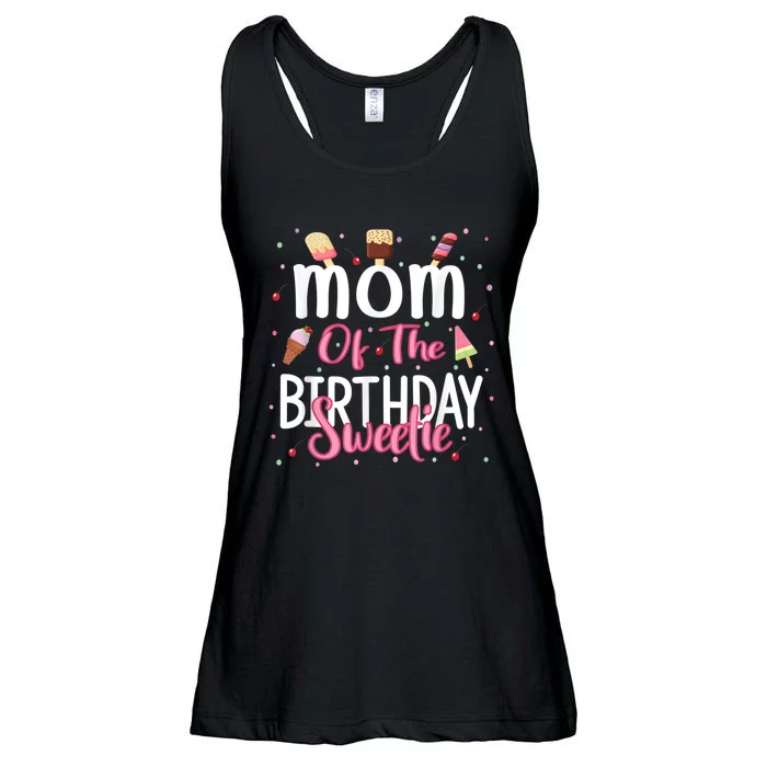 Mom Of The Birthday Sweetie Girl Ice Cream Theme Party Ladies Essential Flowy Tank