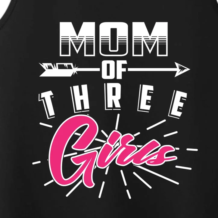 Mom Of Three Cute Mama Of Awesome Lassies Gift Performance Tank