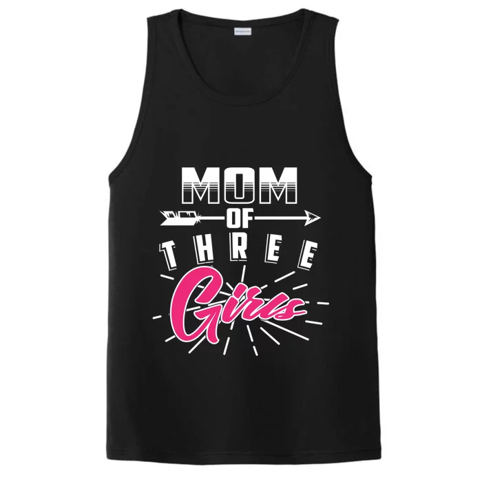 Mom Of Three Cute Mama Of Awesome Lassies Gift Performance Tank