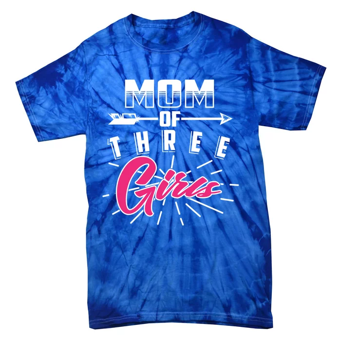 Mom Of Three Cute Mama Of Awesome Lassies Gift Tie-Dye T-Shirt