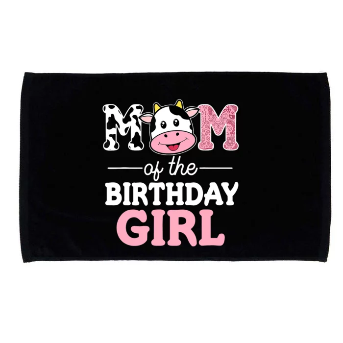 Mom of The Birthday Girl Farm Cow Mommy Mama 1st Microfiber Hand Towel