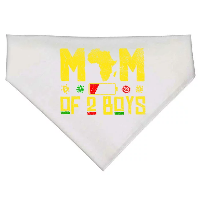 Mom Of Two Mothers Day African American Mom Of 2 Cool Gift USA-Made Doggie Bandana