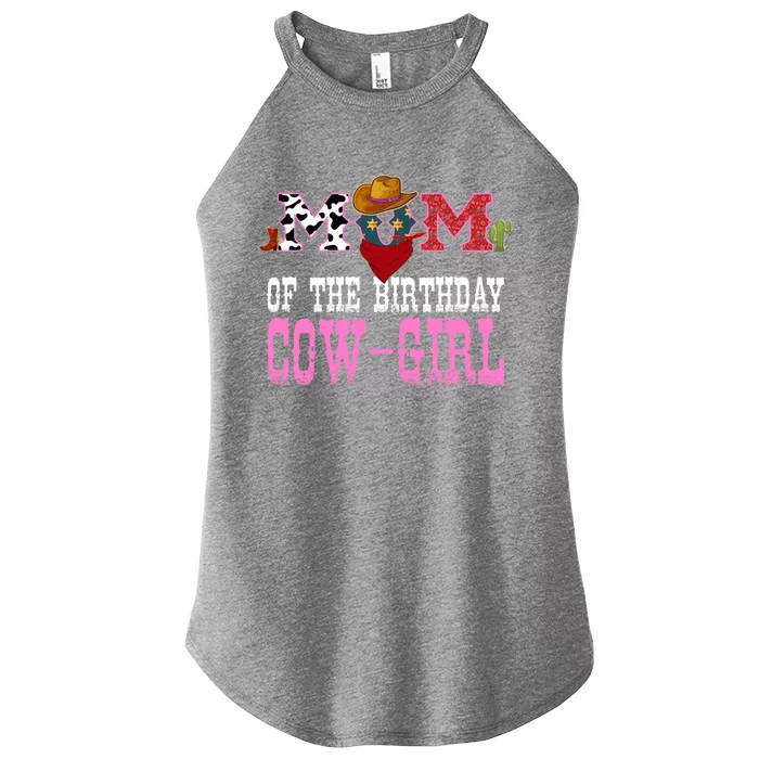 Mom Of The Birthday Cow Western Party Bday Cow Great Gift Women’s Perfect Tri Rocker Tank