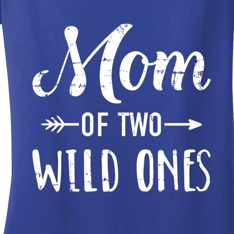 Mom Of The Wild Ones For Mother Of Daughters And Twins Gift Women's V-Neck T-Shirt