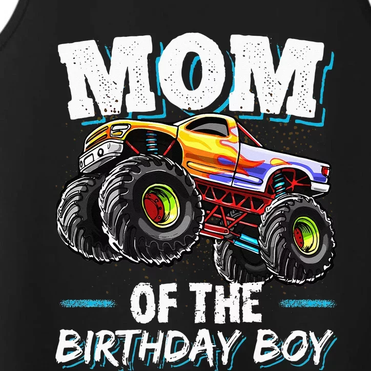 Mom Of The Birthday Boy Monster Truck Birthday Novelty Gift Performance Tank