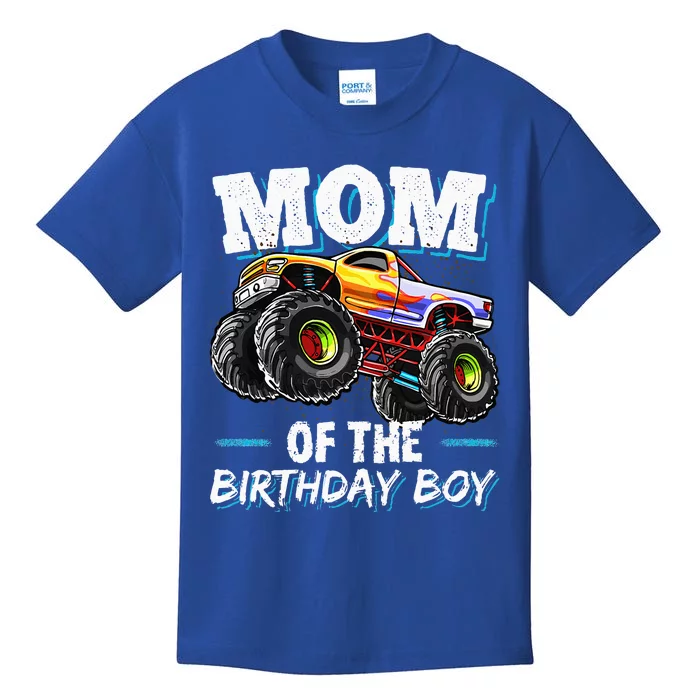 Mom Of The Birthday Boy Monster Truck Birthday Novelty Gift Kids T-Shirt