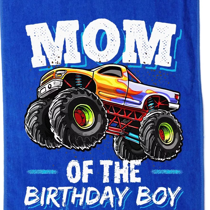 Mom Of The Birthday Boy Monster Truck Birthday Novelty Gift Platinum Collection Golf Towel