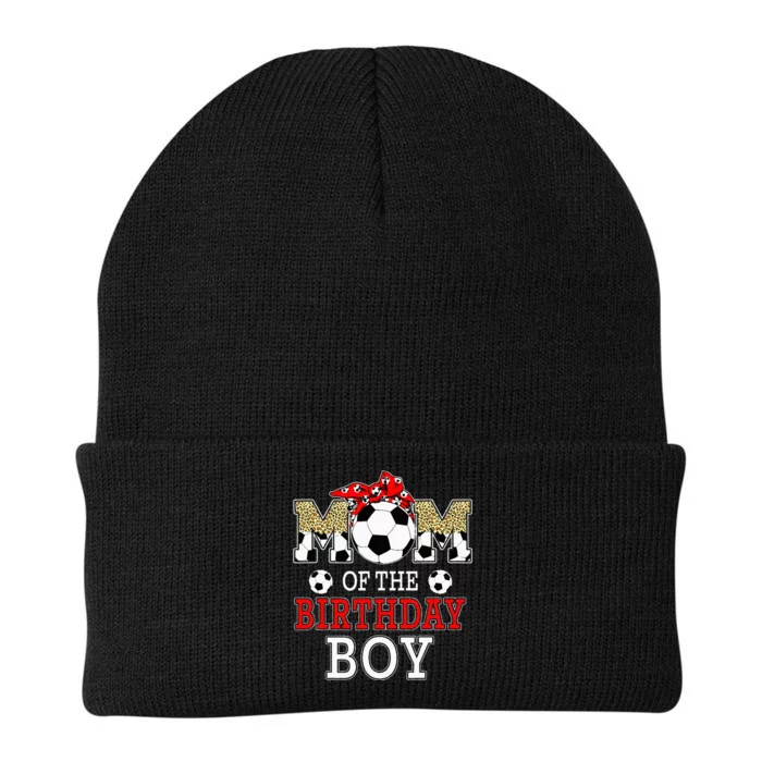 Mom Of The Birthday soccer Mom Birthday Party Family Knit Cap Winter Beanie