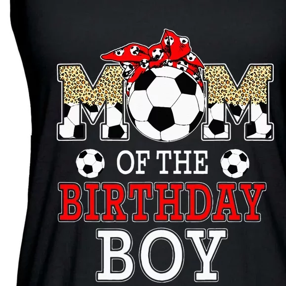 Mom Of The Birthday soccer Mom Birthday Party Family Ladies Essential Flowy Tank