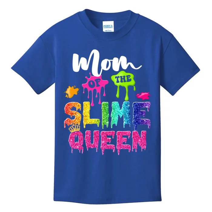 Mom Of The Slime Queen Bmeaningful Giftday Family Crown Birthday Gift Kids T-Shirt