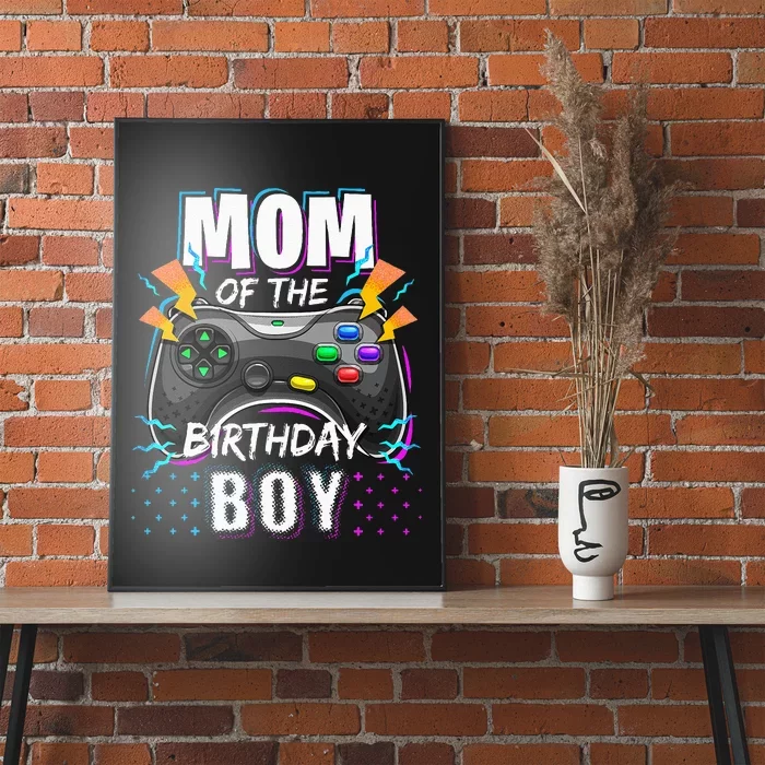 Mom Of The Birthday Boy Matching Video Gamer Birthday Party Poster