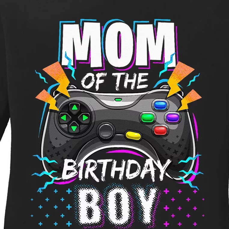 Mom Of The Birthday Boy Matching Video Gamer Birthday Party Ladies Long Sleeve Shirt