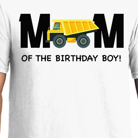 Mom Of The Birthday Boy Construction Truck First Birthday Pajama Set