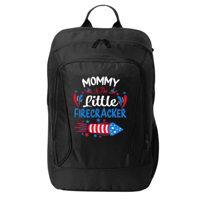 Mommy Of The Little Firecracker 4th Of July Birthday Party Gift City Backpack