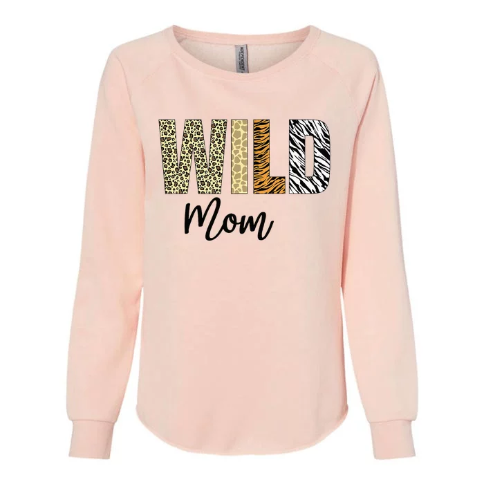 Mom Of The Wild One Zoo Birthday Safari Jungle Animal Womens California Wash Sweatshirt