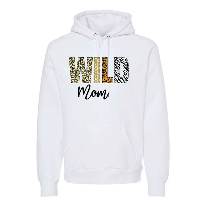 Mom Of The Wild One Zoo Birthday Safari Jungle Animal Premium Hoodie