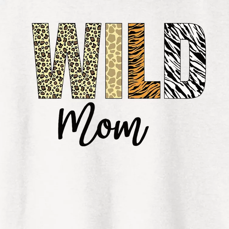 Mom Of The Wild One Zoo Birthday Safari Jungle Animal Women's Crop Top Tee