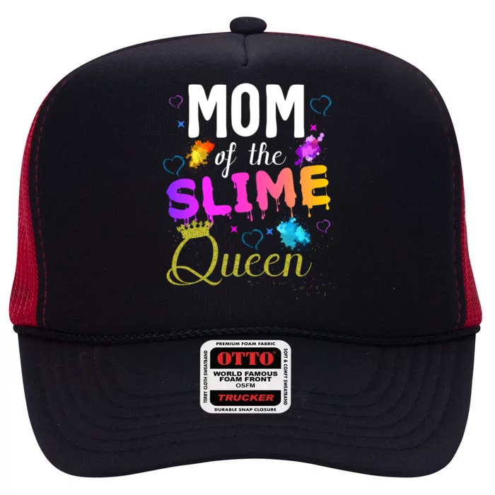 Mom Of The Slime Queen Crown Birthday Matching Party Outfit Gift High Crown Mesh Trucker Hat