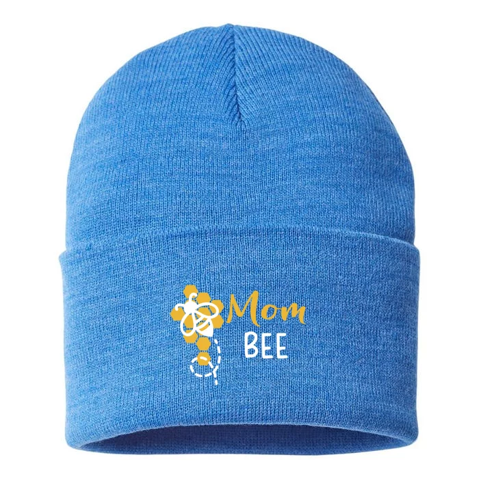 Mom Of The Bee 1st Birthday Outfit First Bee Day Family Cool Gift Sustainable Knit Beanie