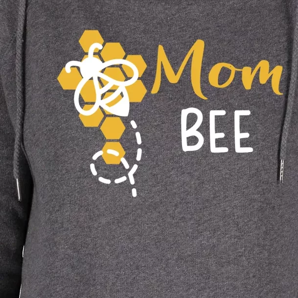 Mom Of The Bee 1st Birthday Outfit First Bee Day Family Cool Gift Womens Funnel Neck Pullover Hood