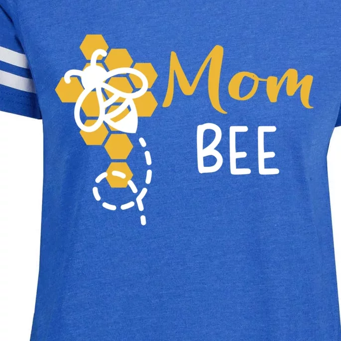 Mom Of The Bee 1st Birthday Outfit First Bee Day Family Cool Gift Enza Ladies Jersey Football T-Shirt