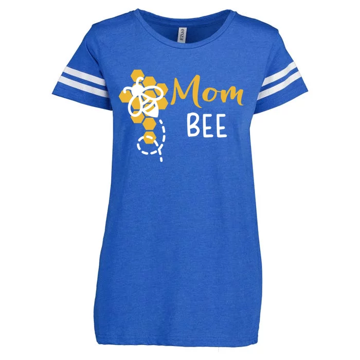 Mom Of The Bee 1st Birthday Outfit First Bee Day Family Cool Gift Enza Ladies Jersey Football T-Shirt