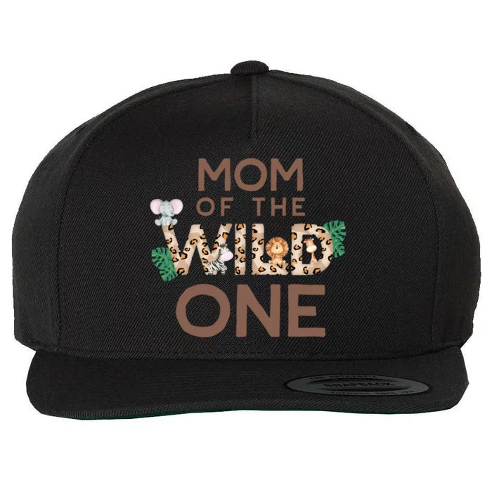 Mom Of The Wild One Animal Safari 1st Birthday Theme Family Cute Gift Wool Snapback Cap