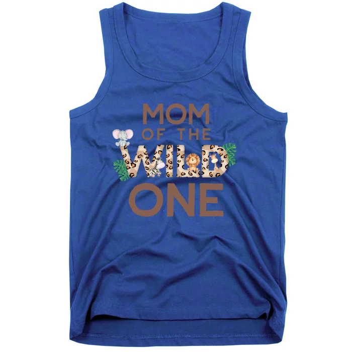 Mom Of The Wild One Animal Safari 1st Birthday Theme Family Cute Gift Tank Top