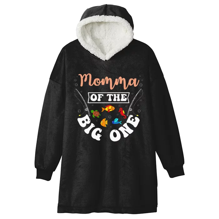 Momma Of The Big One Fishing Birthday Party Bday Celebration Hooded Wearable Blanket