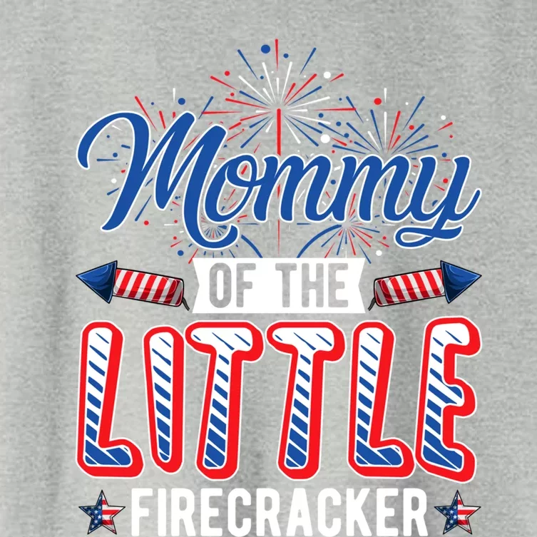 Mommy Of The Little Firecracker Patriotic Pregnancy July 4th Gift Women's Crop Top Tee