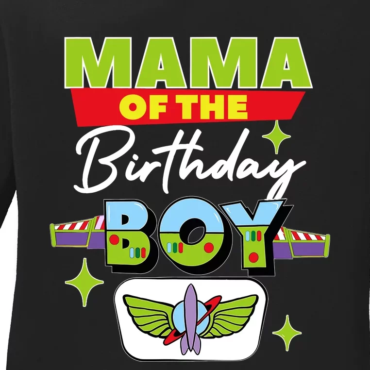 Mama Of The Birthday Boy Toy Funny Story Family Ladies Long Sleeve Shirt