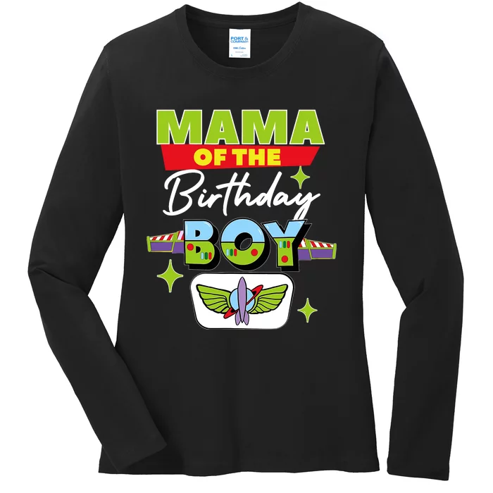 Mama Of The Birthday Boy Toy Funny Story Family Ladies Long Sleeve Shirt