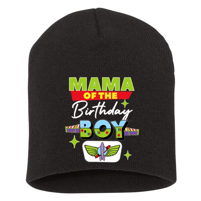 Mama Of The Birthday Boy Toy Funny Story Family Short Acrylic Beanie