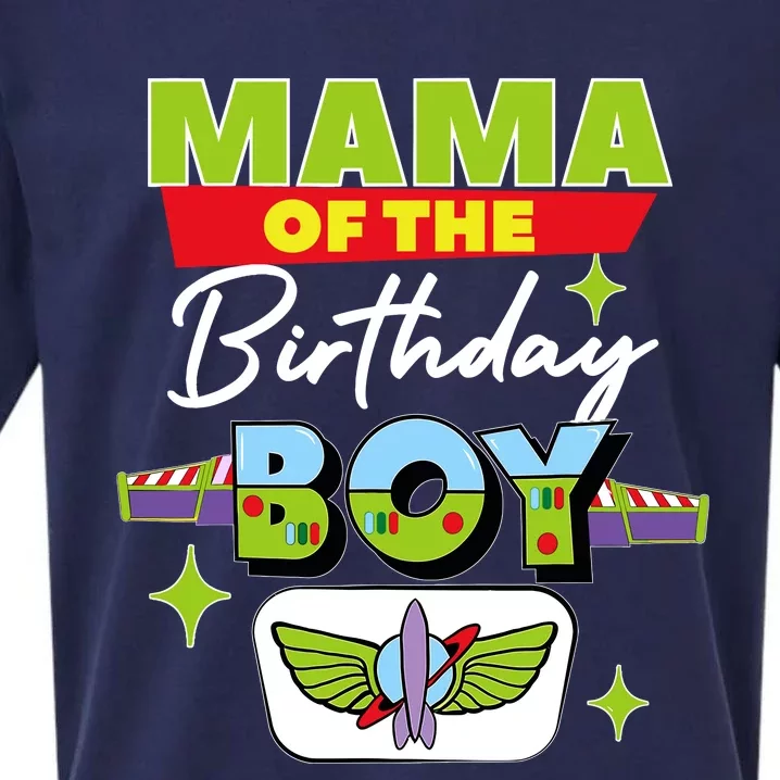 Mama Of The Birthday Boy Toy Funny Story Family Sueded Cloud Jersey T-Shirt