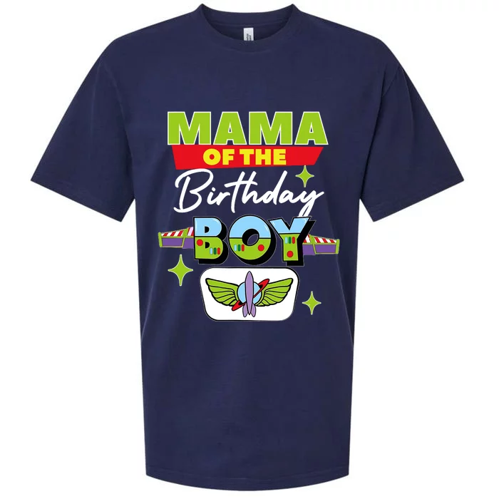 Mama Of The Birthday Boy Toy Funny Story Family Sueded Cloud Jersey T-Shirt