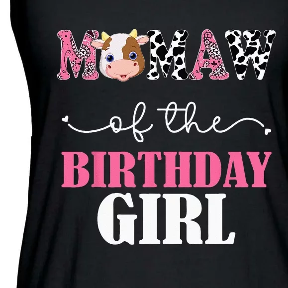 Mamaw Of The Birthday For Girl Cow Farm 1st Birthday Cow Ladies Essential Flowy Tank