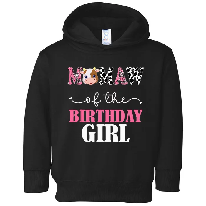 Mamaw Of The Birthday For Girl Cow Farm 1st Birthday Cow Toddler Hoodie