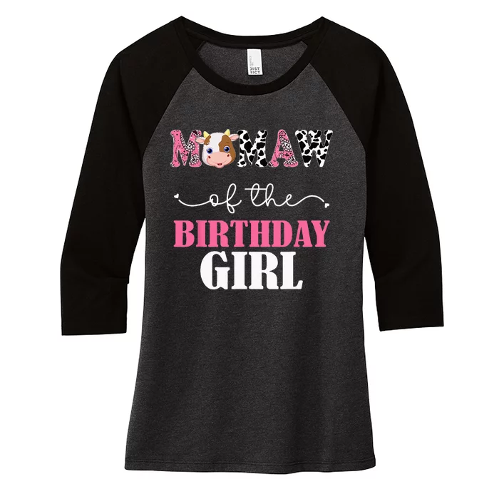 Mamaw Of The Birthday For Girl Cow Farm 1st Birthday Cow Women's Tri-Blend 3/4-Sleeve Raglan Shirt