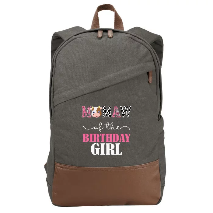 Mamaw Of The Birthday For Girl Cow Farm 1st Birthday Cow Cotton Canvas Backpack